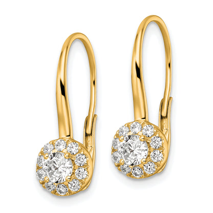 14k Yellow Gold 1 1/2 Ct. Lab Grown Diamond VS/SI+ G+ Drop Leverback Earrings