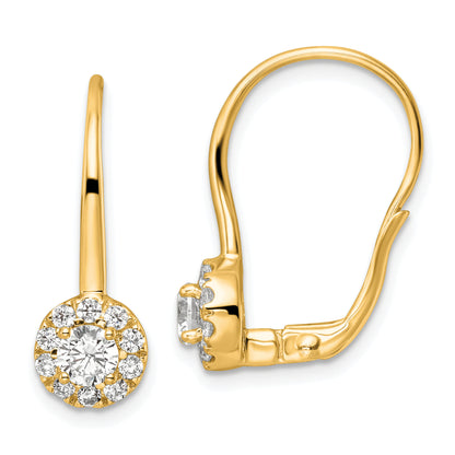 14k Yellow Gold 1 1/2 Ct. Lab Grown Diamond VS/SI+ G+ Drop Leverback Earrings