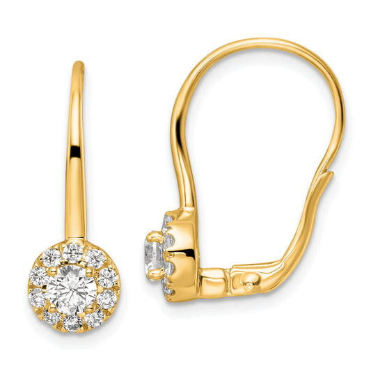 14k Yellow Gold 1 1/2 Ct. Lab Grown Diamond VS/SI+ G+ Drop Leverback Earrings