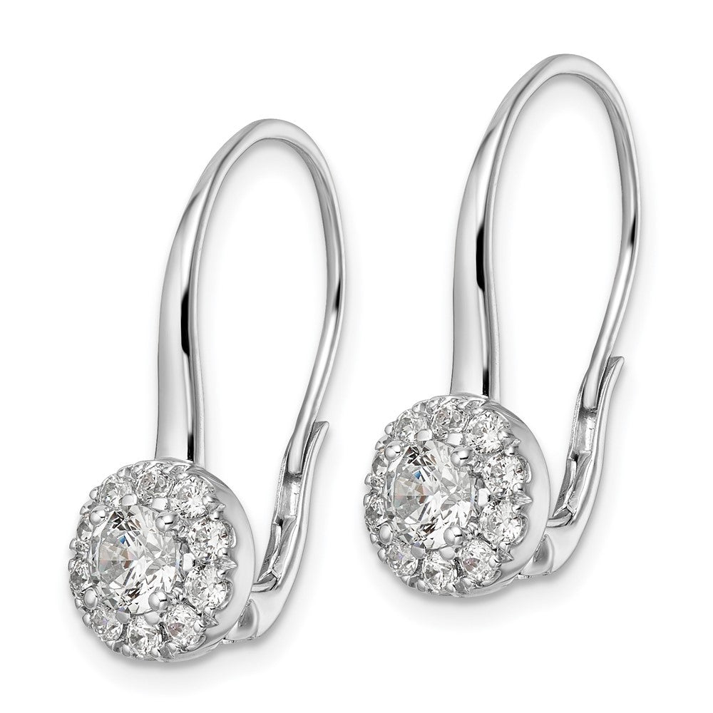 14k White Gold 1 1/2 Ct. Lab Grown Diamond VS/SI+ G+ Complete Drop Leverback Earrings