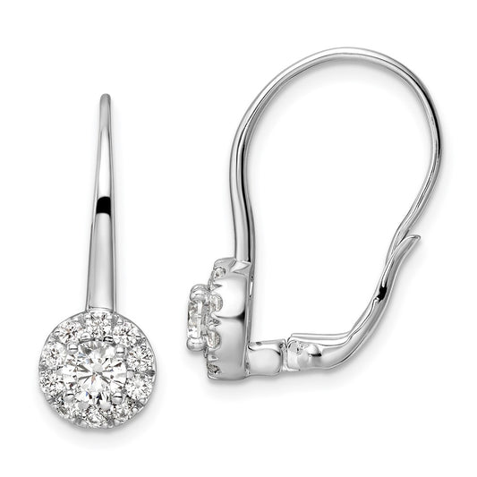 14k White Gold 1 1/2 Ct. Lab Grown Diamond VS/SI+ G+ Drop Leverback Earrings