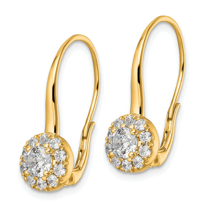 14k Yellow Gold Lab Grown VS/SI FGH Diamond Leverback Drop Earrings