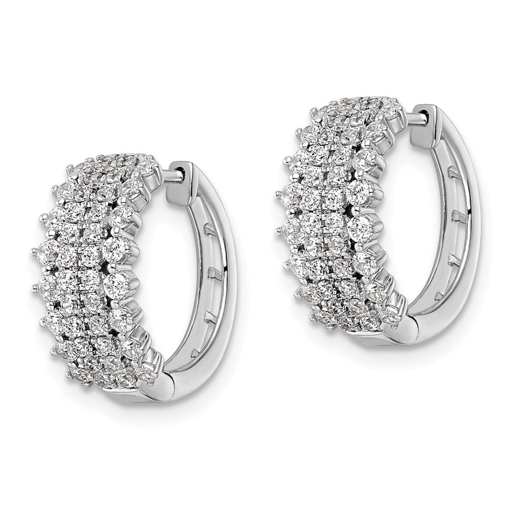 14k White Gold 1 Ct. Lab Grown Diamond VS/SI+ G+ Hinged Hoop Earrings
