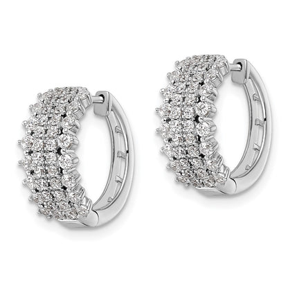 14k White Gold 1 Ct. Lab Grown Diamond VS/SI+ G+ Hinged Hoop Earrings