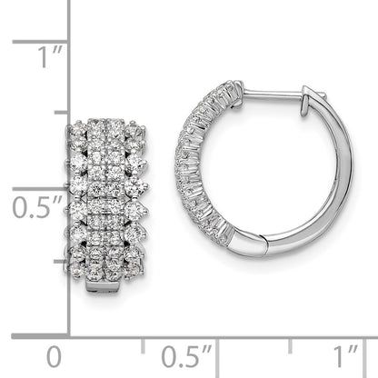 14k White Gold 1 Ct. Lab Grown Diamond VS/SI+ G+ Complete Hinged Hoop Earrings