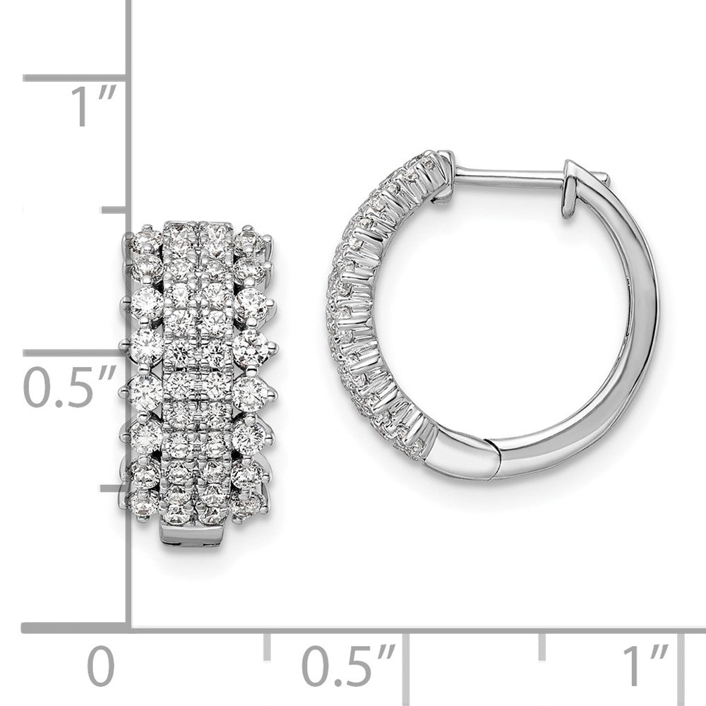 14k White Gold 1 Ct. Lab Grown Diamond VS/SI+ G+ Hinged Hoop Earrings