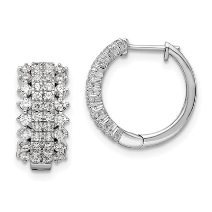 14k White Gold 1 Ct. Lab Grown Diamond VS/SI+ G+ Hinged Hoop Earrings