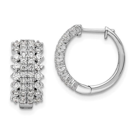 14k White Gold 1 Ct. Lab Grown Diamond VS/SI+ G+ Hinged Hoop Earrings