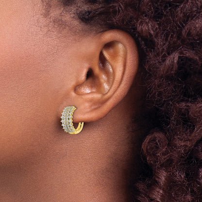 14k Yellow Gold 1 Ct. Lab Grown Diamond VS/SI+ G+ Hinged Hoop Earrings