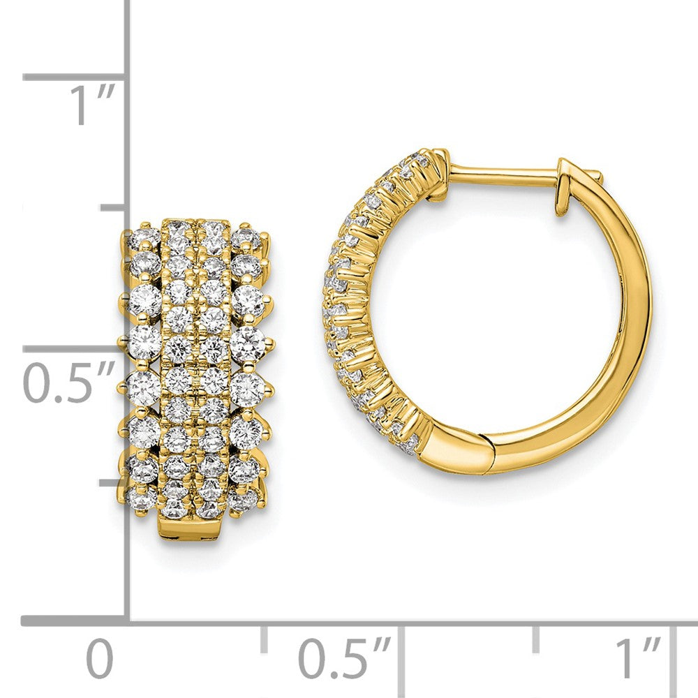 14k Yellow Gold 1 Ct. Lab Grown Diamond VS/SI+ G+ Hinged Hoop Earrings