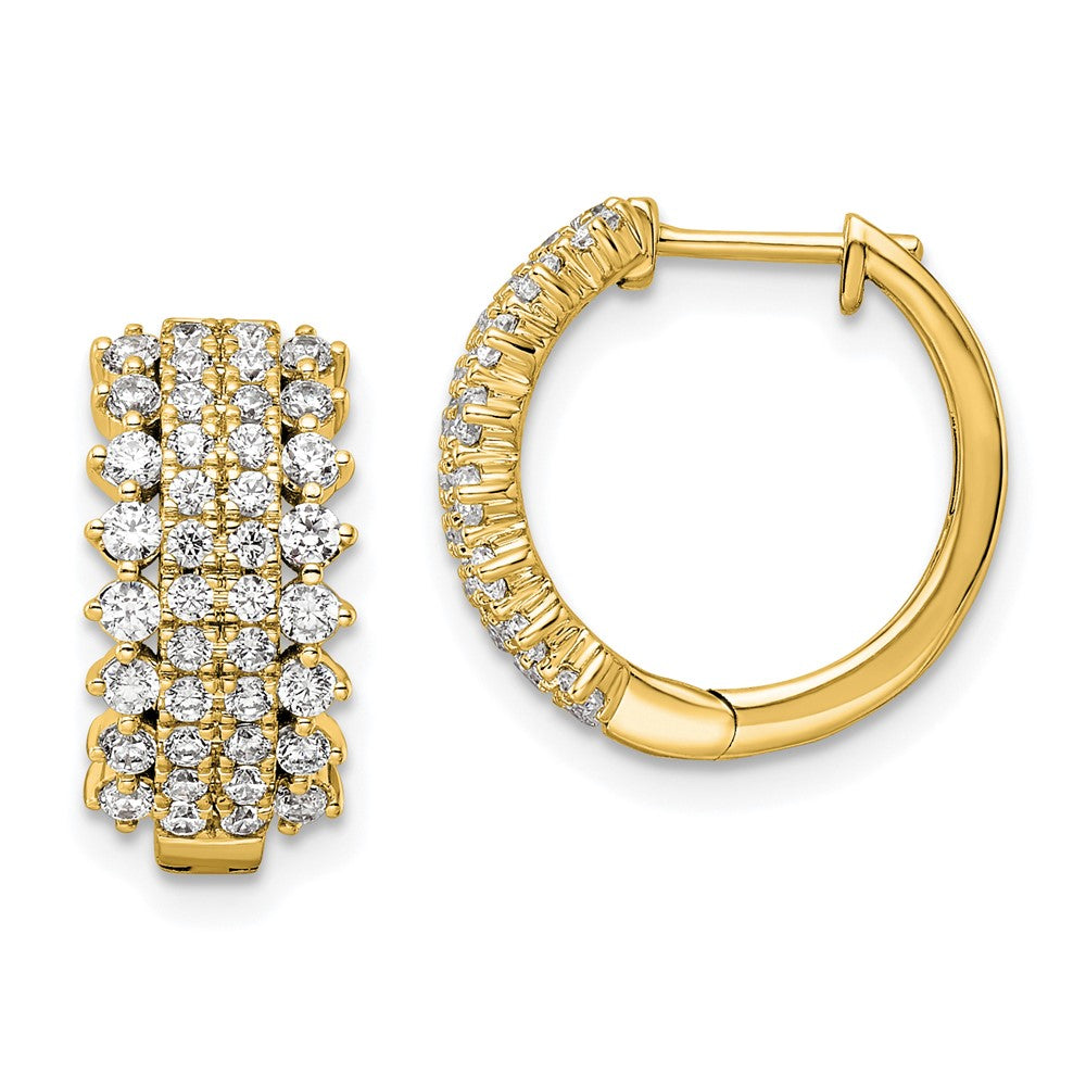 14k Yellow Gold 1 Ct. Lab Grown Diamond VS/SI+ G+ Hinged Hoop Earrings