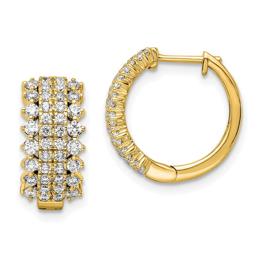 14k Yellow Gold 1 Ct. Lab Grown Diamond VS/SI+ G+ Hinged Hoop Earrings