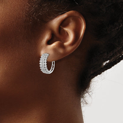 14k White Gold 1 1/2 Ct. Lab Grown Diamond VS/SI+ G+ Hinged Hoop Earrings