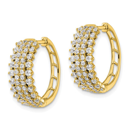 14k Yellow Gold 1 1/2 Ct. Lab Grown Diamond VS/SI+ G+ Hinged Hoop Earrings