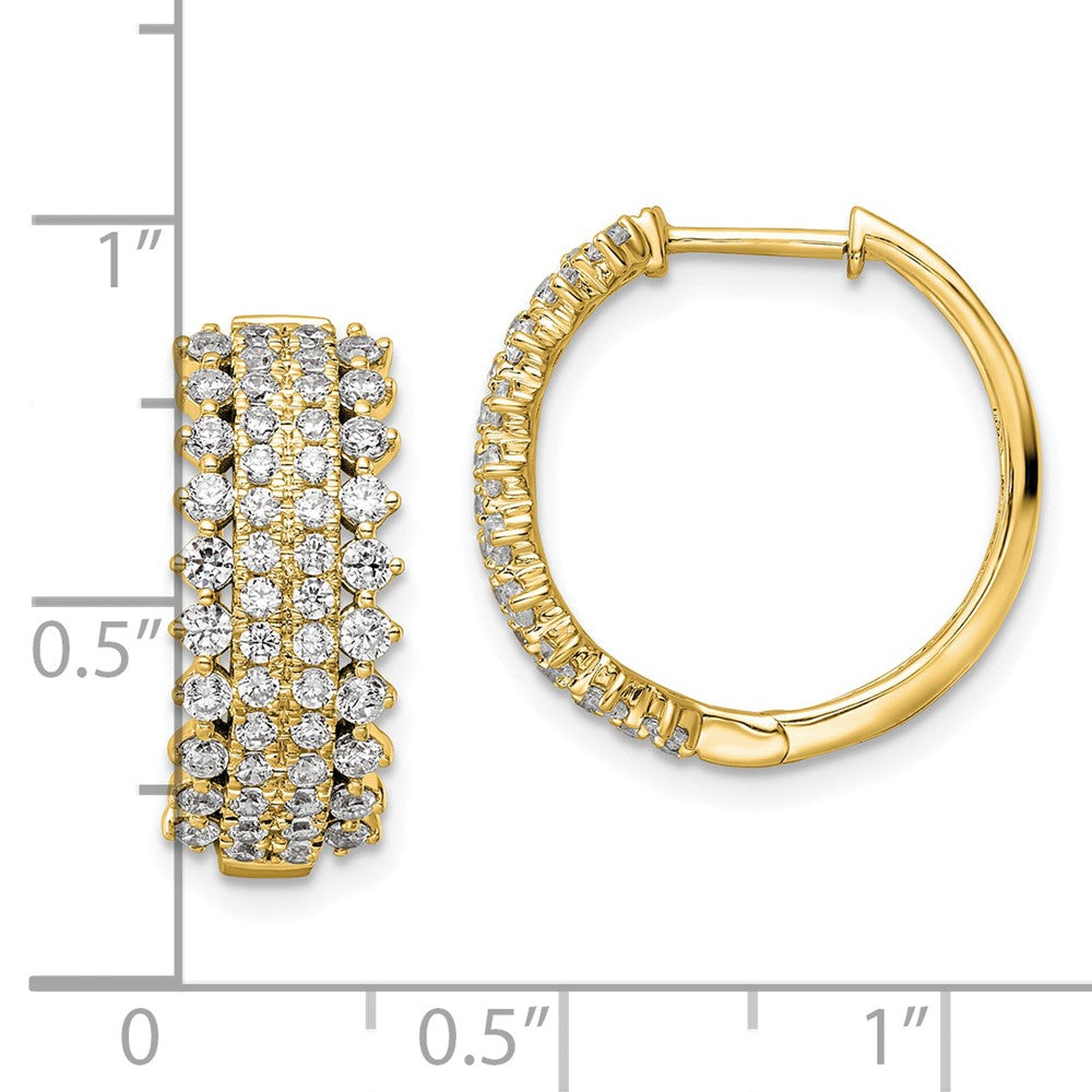 14k Yellow Gold 1 1/2 Ct. Lab Grown Diamond VS/SI+ G+ Complete Hinged Hoop Earrings