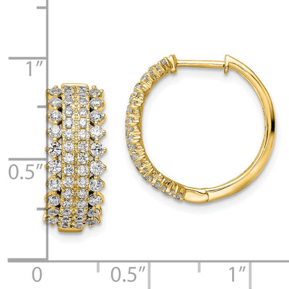 14k Yellow Gold 1 1/2 Ct. Lab Grown Diamond VS/SI+ G+ Hinged Hoop Earrings