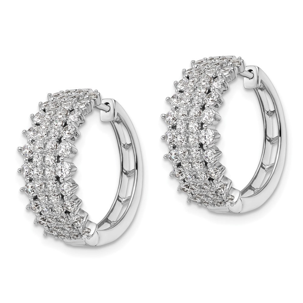 14k White Gold 2 Ct. Lab Grown Diamond VS/SI+ G+ Hinged Hoop Earrings