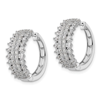 14k White Gold 2 Ct. Lab Grown Diamond VS/SI+ G+ Hinged Hoop Earrings
