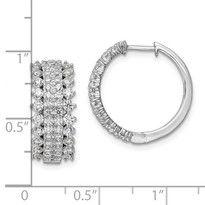 14k White Gold 2 Ct. Lab Grown Diamond VS/SI+ G+ Hinged Hoop Earrings