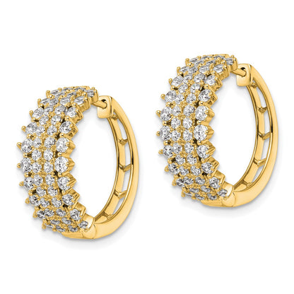 14k Yellow Gold 2 Ct. Lab Grown Diamond VS/SI+ G+ Hinged Hoop Earrings