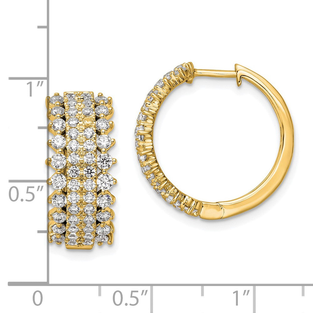 14k Yellow Gold 2 Ct. Lab Grown Diamond VS/SI+ G+ Hinged Hoop Earrings