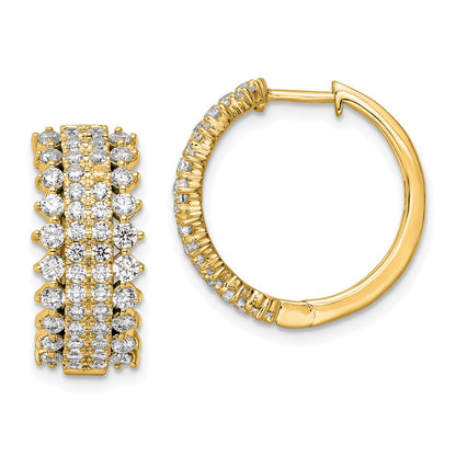14k Yellow Gold 2 Ct. Lab Grown Diamond VS/SI+ G+ Hinged Hoop Earrings