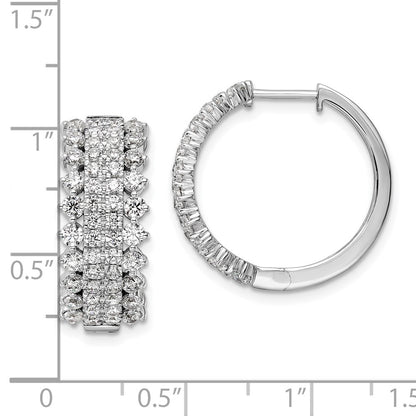 14k White Gold 2 1/2 Ct. Lab Grown Diamond VS/SI+ G+ Complete Hinged Hoop Earrings