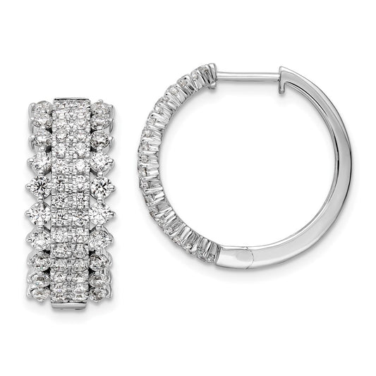 14k White Gold 2 1/2 Ct. Lab Grown Diamond VS/SI+ G+ Complete Hinged Hoop Earrings