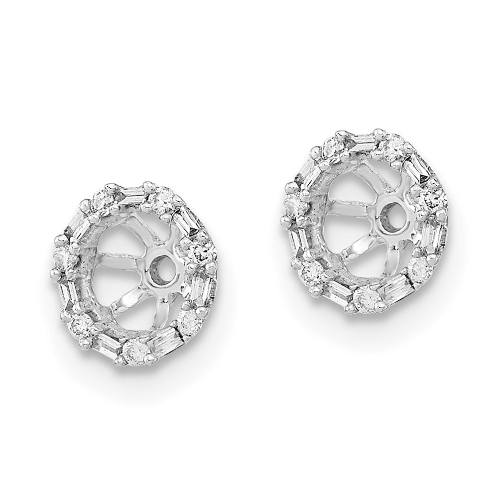 10K White Gold Diamond Earring Jackets
