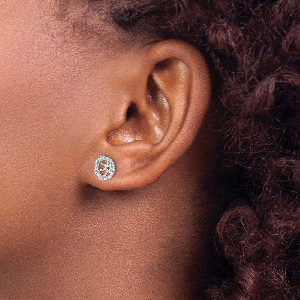 10K White Gold Diamond Earring Jackets