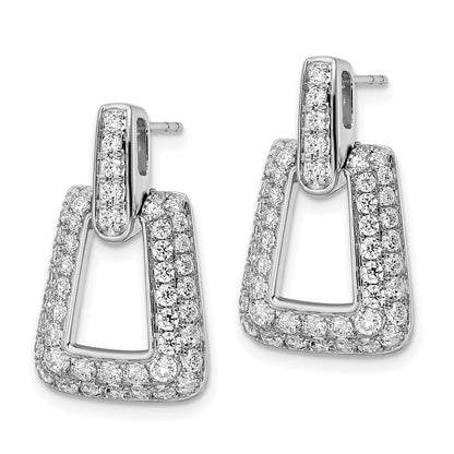 14K White Gold True Origin 1 3/4 Carat Lab Grown Diamond Vs Def Fancy Dangle Post Earrings