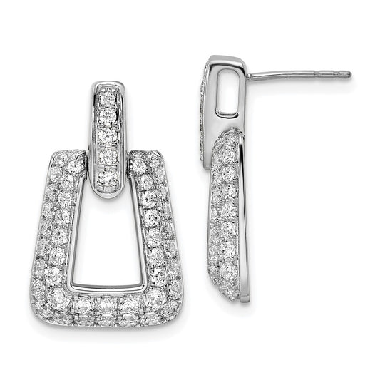 14K White Gold True Origin 1 3/4 Carat Lab Grown Diamond Vs Def Fancy Dangle Post Earrings