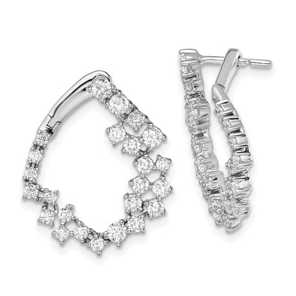 14K White Gold True Origin 2 Carat Lab Grown Diamond Vs Def Fancy Hoop Earrings