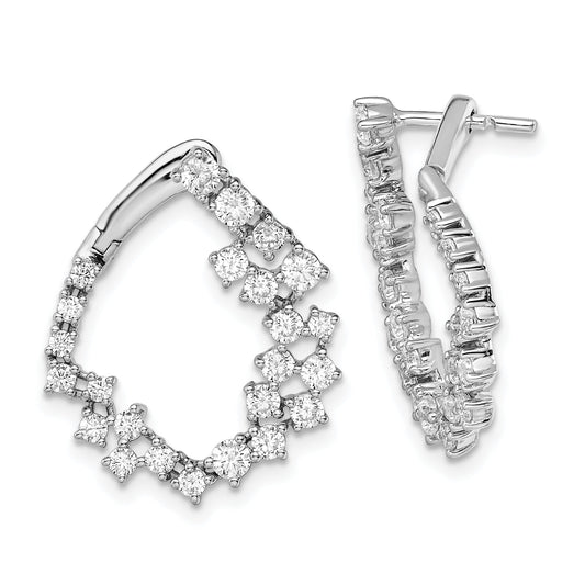 14K White Gold True Origin 2 Carat Lab Grown Diamond Vs Def Fancy Hoop Earrings