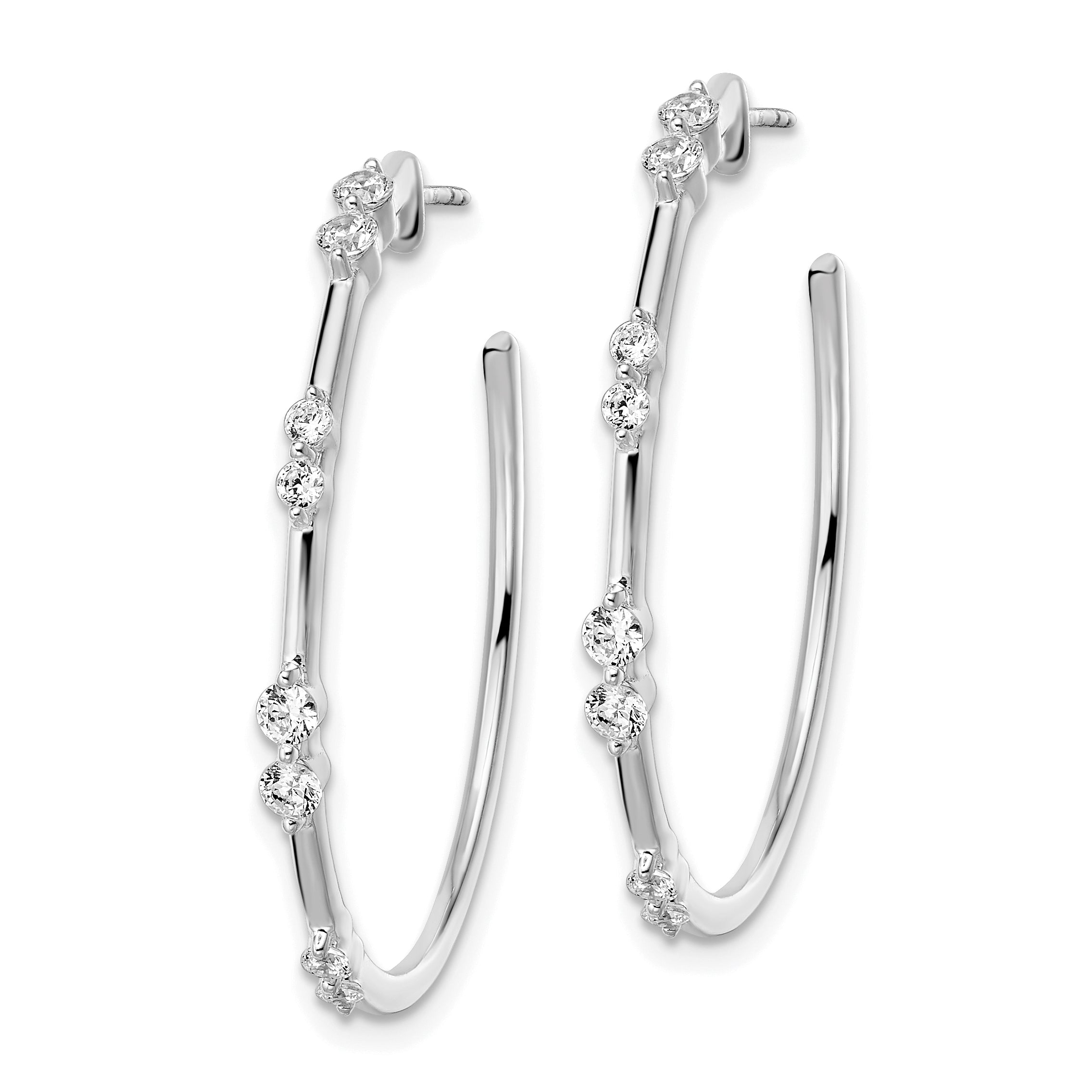 14K White Gold True Origin 5/8 Carat Lab Grown Diamond Vs Def Post Hoop Earrings