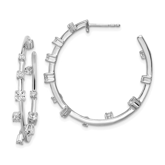14K White Gold True Origin 1 Carat Lab Grown Diamond Vs Def Post Hoop Earrings