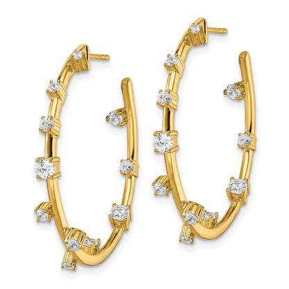 14K Yellow Gold True Origin 1 Carat Lab Grown Diamond Vs Def Post Hoop Earrings