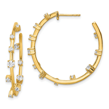 14K Yellow Gold True Origin 1 Carat Lab Grown Diamond Vs Def Post Hoop Earrings