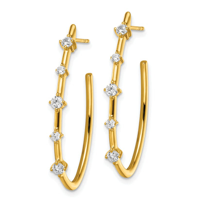 14K Yellow Gold True Origin 1/2 Carat Lab Grown Diamond Vs Def Post Hoop Earrings