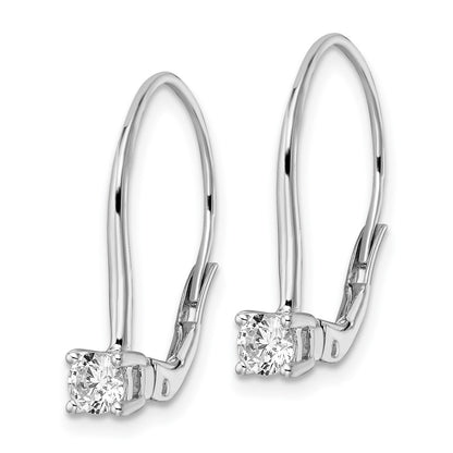 14K White Gold True Origin 1/2 Carat Lab Grown Diamond Vs Def Leverback Solitaire Earrings