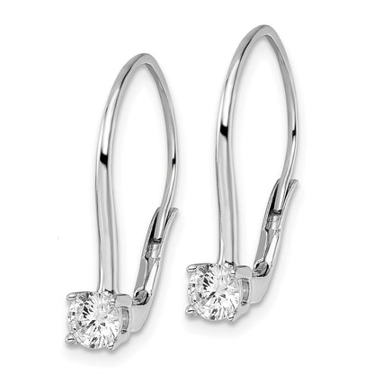 14K White Gold True Origin 3/4 Carat Lab Grown Diamond Vs Def Leverback Solitaire Earrings