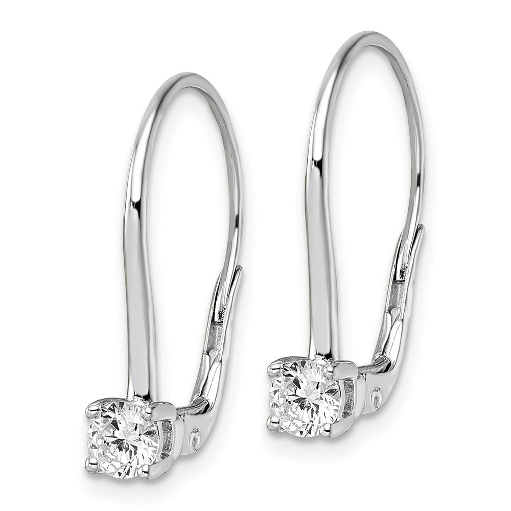 14K White Gold True Origin 1 Carat Lab Grown Diamond Vs Def Leverback Solitaire Earrings