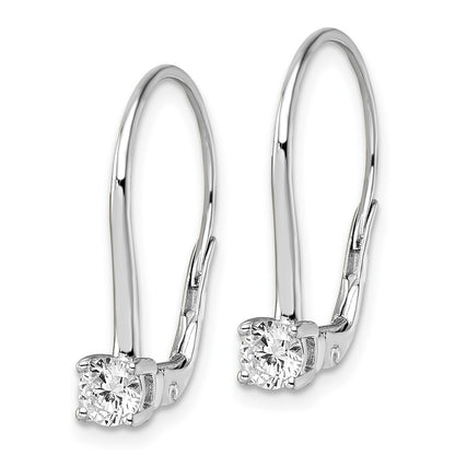 14K White Gold True Origin 1 Carat Lab Grown Diamond Vs Def Leverback Solitaire Earrings