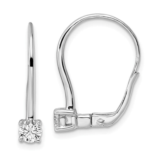 14K White Gold True Origin 1 Carat Lab Grown Diamond Vs Def Leverback Solitaire Earrings