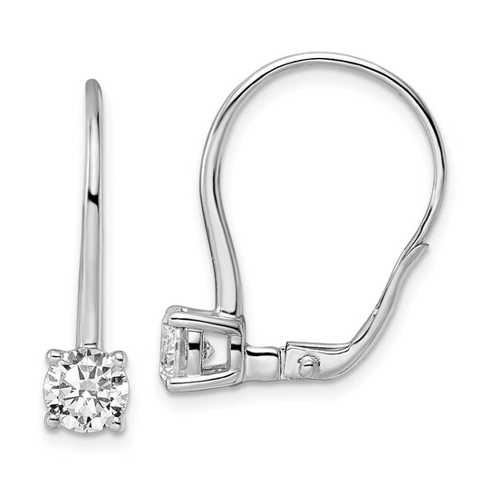14K White Gold True Origin 1 1/2 Carat Lab Grown Diamond Vs Def Leverback Solitaire Earrings