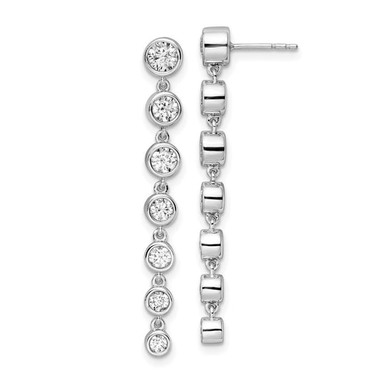 14K White Gold True Origin 1 1/2 Carat Lab Grown Diamond Vs Def Graduated Dangle Post Earring