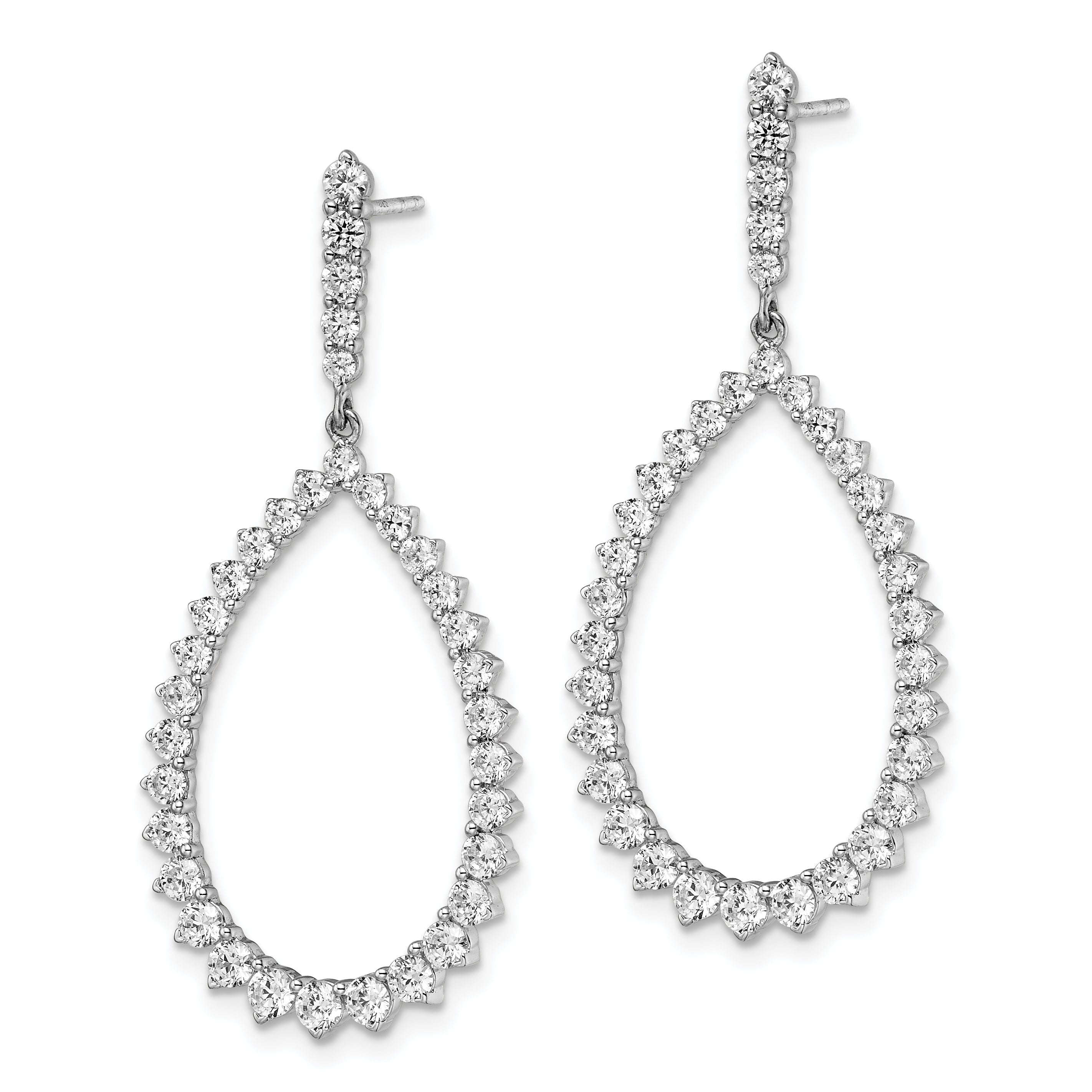 14K White Gold True Origin 3 Carat Lab Grown Diamond Vs Def Fancy Dangle Hoop Earrings