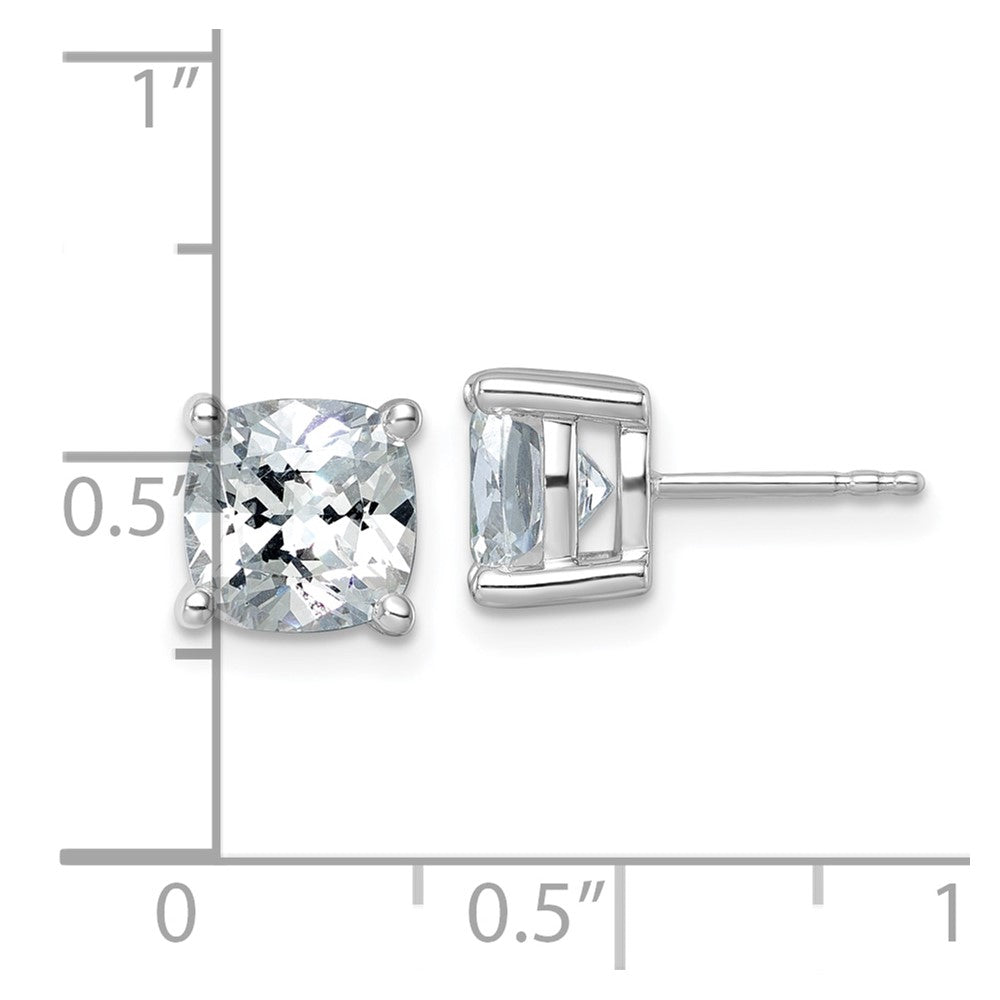 14k White Gold 5 ctw Certified Lab Grown Diamond VS/SI+ G+ Cushion 4 Prong Heavy Wt. Stud Earrings