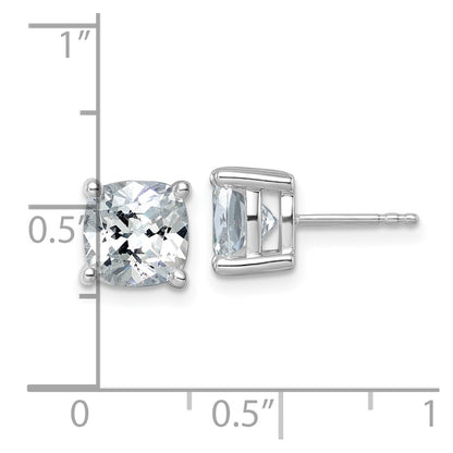 14k White Gold 5 ctw Lab Grown Diamond VS/SI+ G+ Cushion 4 Prong Heavy Wt. Stud Earrings