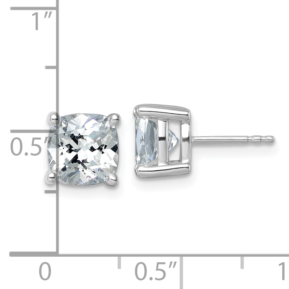 14k White Gold 5 ctw Lab Grown Diamond VS/SI+ G+ Cushion 4 Prong Heavy Wt. Stud Earrings
